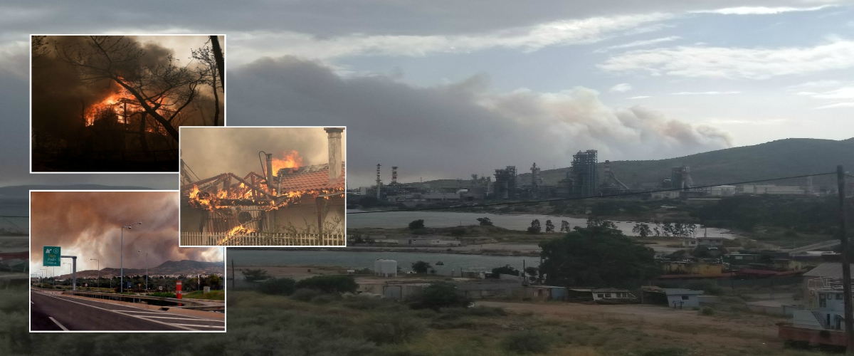 Προς την Ελευσίνα η φωτιά -Καίγονται σπίτια εκκενώνονται οικισμοί